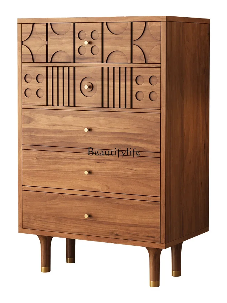 

Retro solid wood chest bedroom living room storage locker