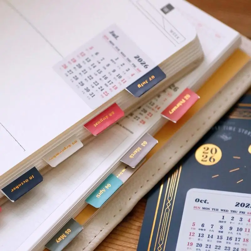 Calendar Sticker Adhesive Monthly Tab Planner Stickers for Office School Study