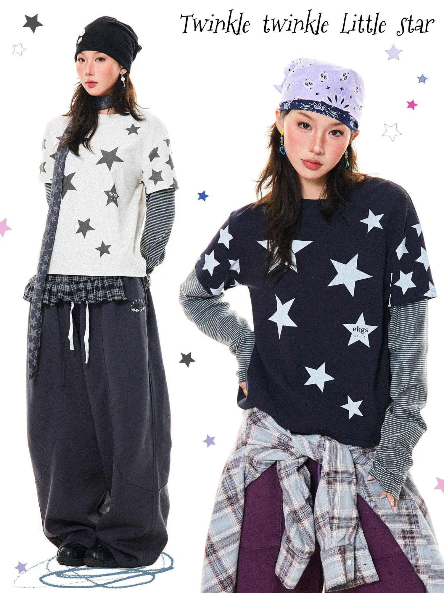 

Женская футболка Young Stage American Sle с длинным рукавом в полоску, весенняя, легкая, в стиле Y2K, приталенная, повседневная, свободного кроя, из хлопка