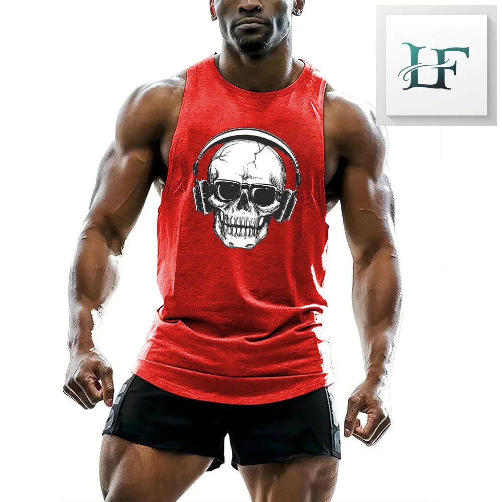 Mens 3D printed fitness vest, quick drying sleeveless T-shirt,fitness suit, basketball training vest,summer mens sports top2024. - Image 2