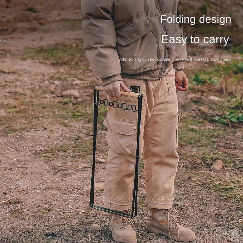 

Уличная бытовая стойка для мусора, складная кухонная полка для хранения, пластиковый держатель для пакетов, черный-ABWY