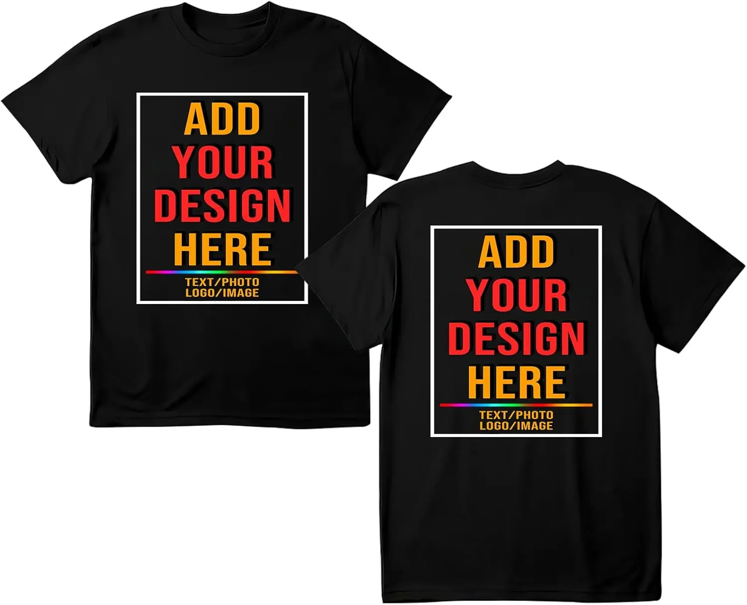 Customized Image/Text/Logo,Design Your Own Custom T Shirts | Digital Printing | Custom T-Shirt, 3X-Small, Style