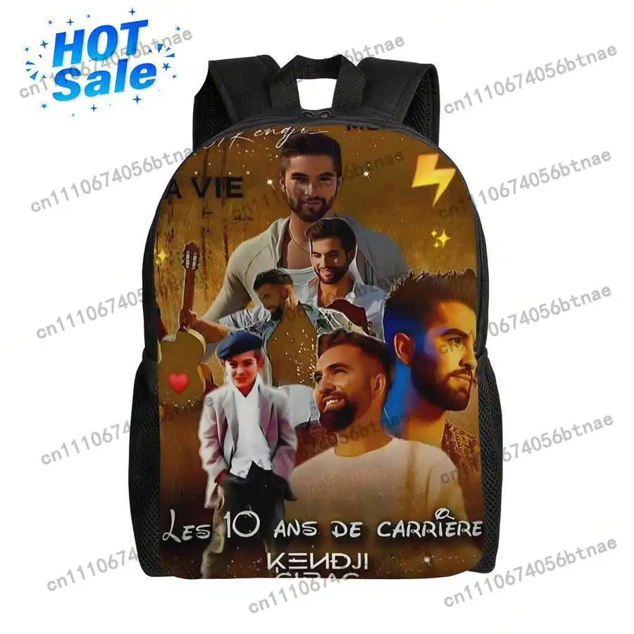 K-Kendji-Girac French Singer-Inspired Backpack With Kendji Girac Album Art & Song Lyrics - Lightweight School Backpack For Fans,