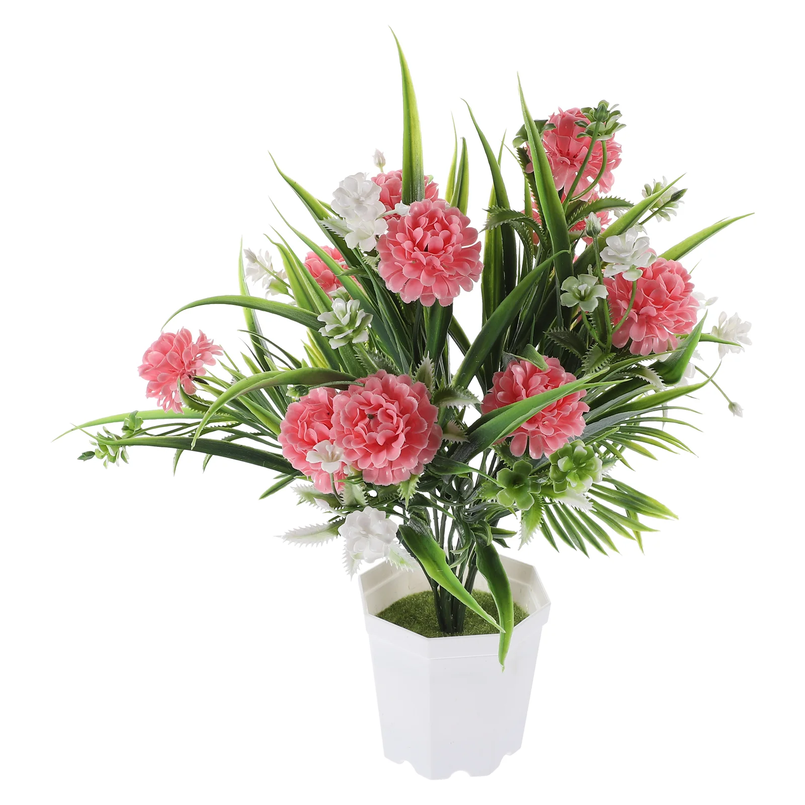 

Artificial Flower nament Fake Potted Flowers Vivid Faux Flower Lifelike Appearance Plastic Home Decor Bookshelf Living