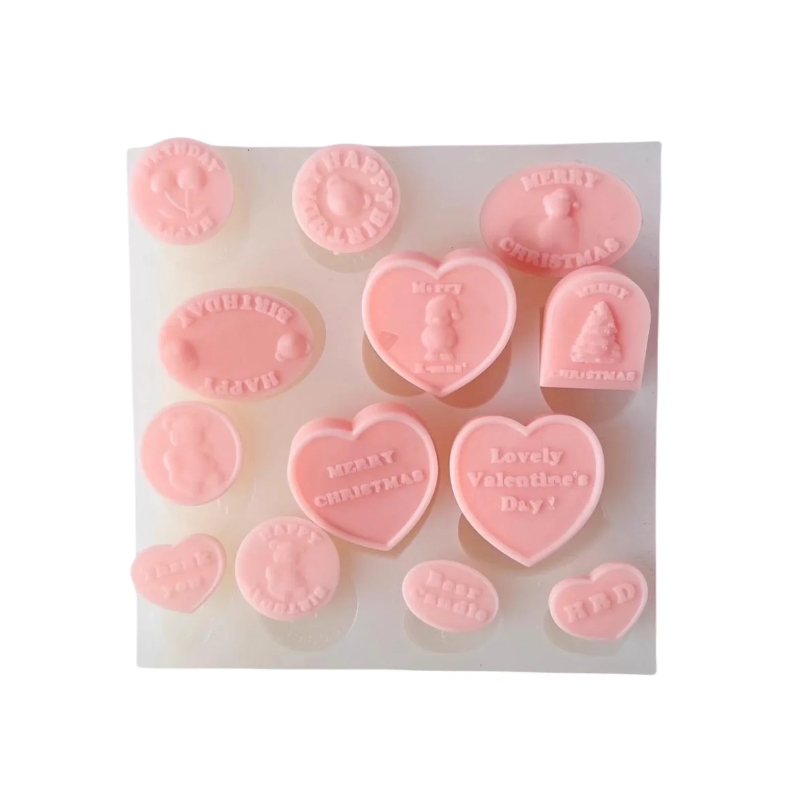 قالب شمع عيد الميلاد من السيليكون مصنوع يدويًا من مادة السيليكون قالب كعكة فندان لعيد الميلاد