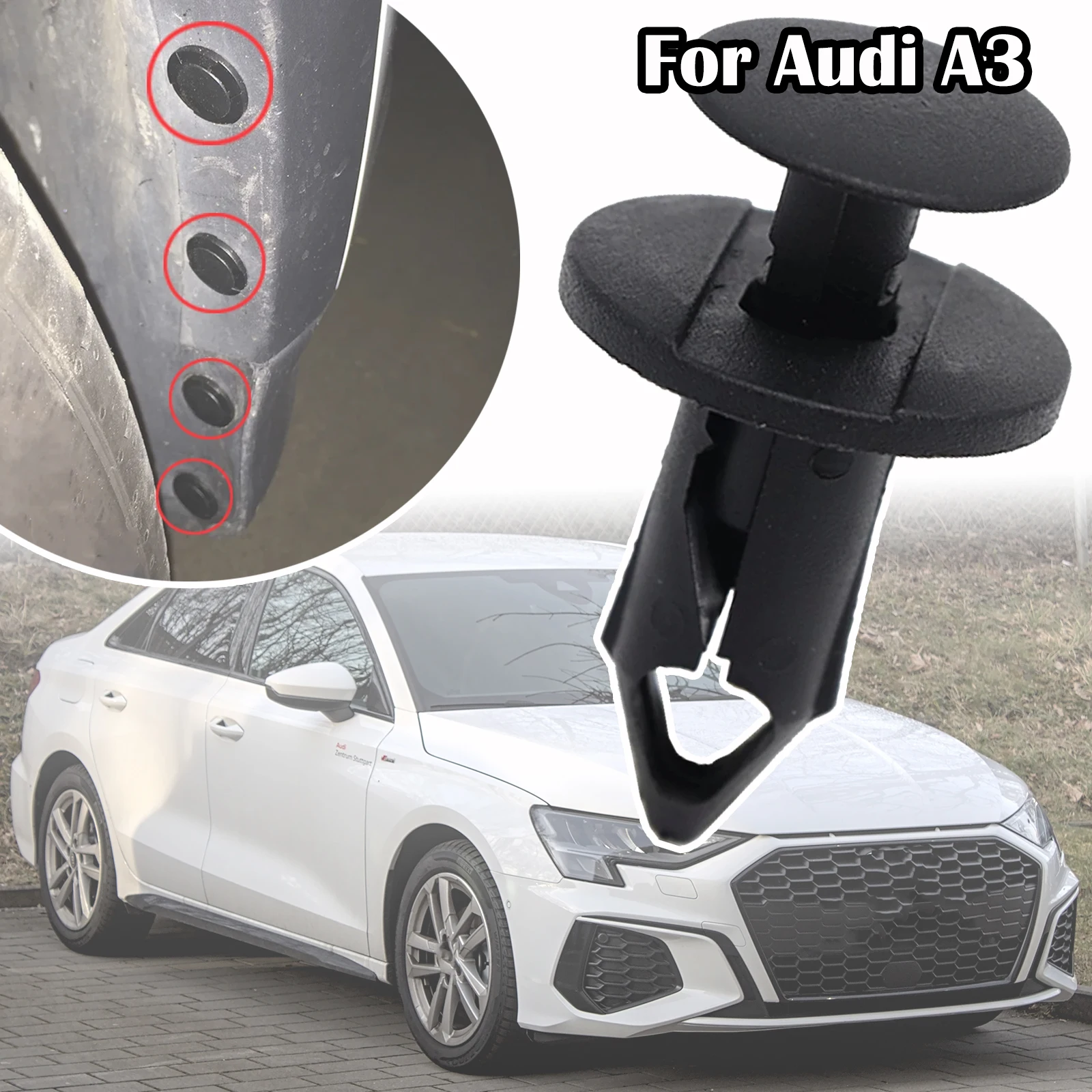 For Audi A3 8P 2003 - 2011 2012 2013 Car Wheel Arch Lining Engine Under Tray Mud Flaps Fender Panel Carpet Rivet Clips 8E0825267