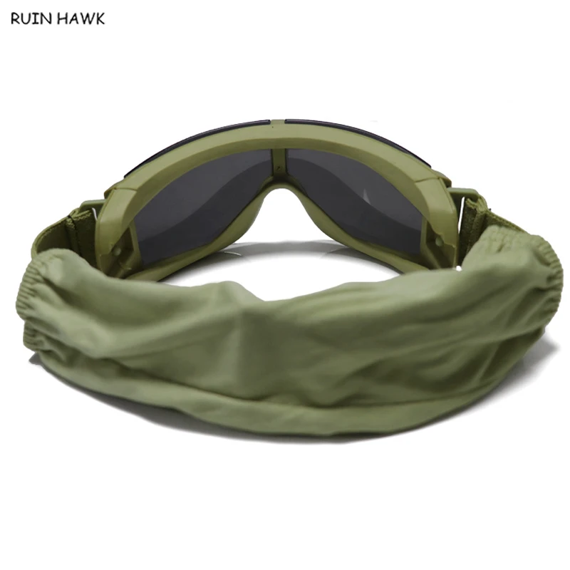 Outdoor Sunglasses Hunting Goggles Wargame Airsoft Paintball Tactical Glasses 3 Lens Windproof Glasses