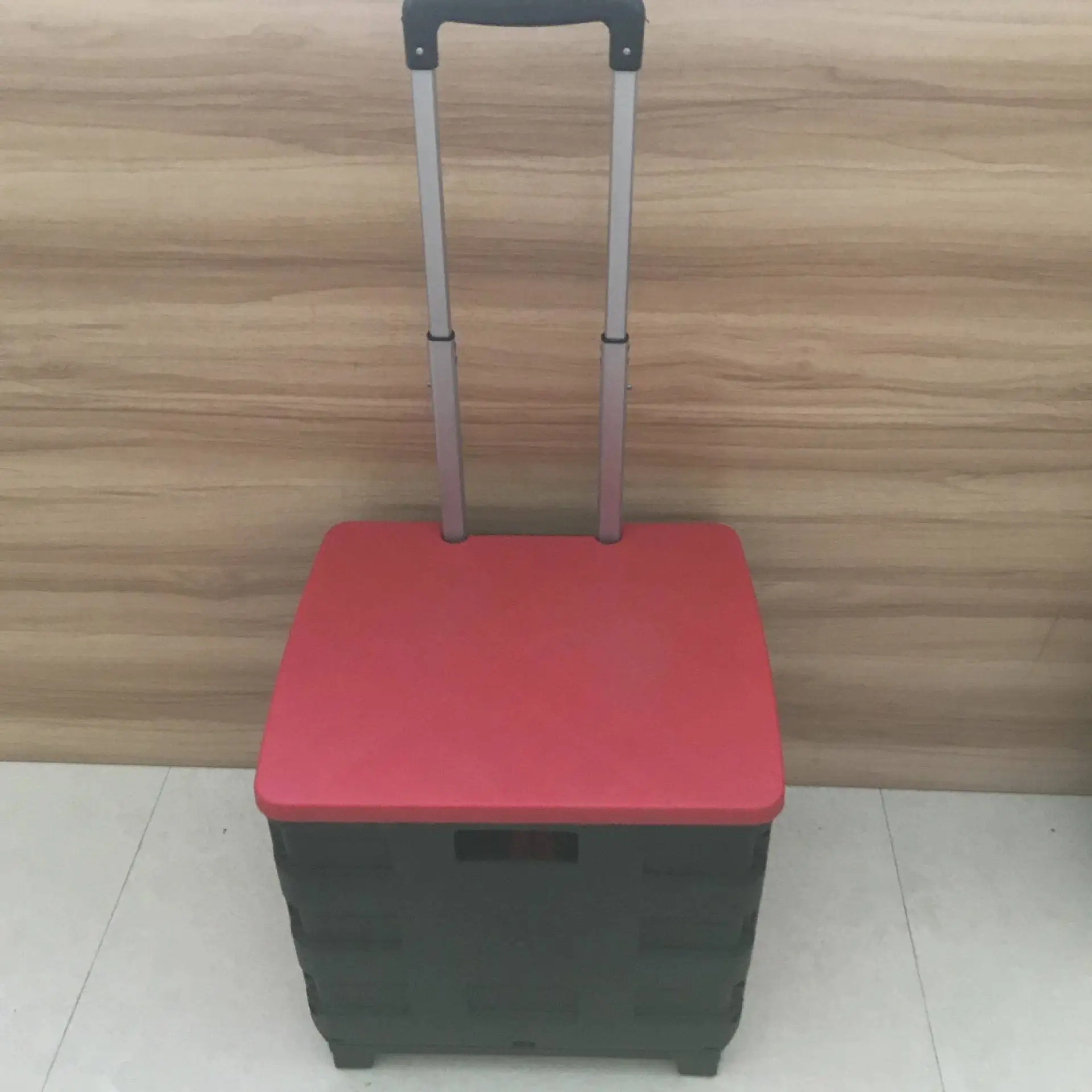 plastic-foldable-shopping-cart-vegetable-buying-car-small-pulling-cart-retractable-handle-stainless-steel-body-household-stor
