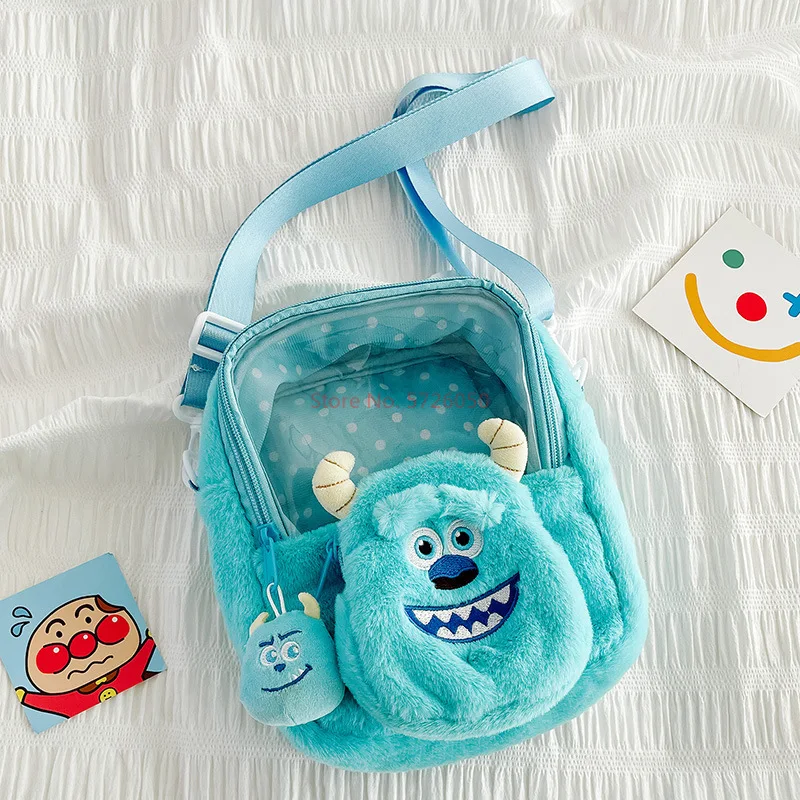 New Cartoon Disney Kawaii Sullivan Plush Toy Doll One Shoulder Bag Anime Creativity Children Soft Stuffed Dolls Backpack Gifts