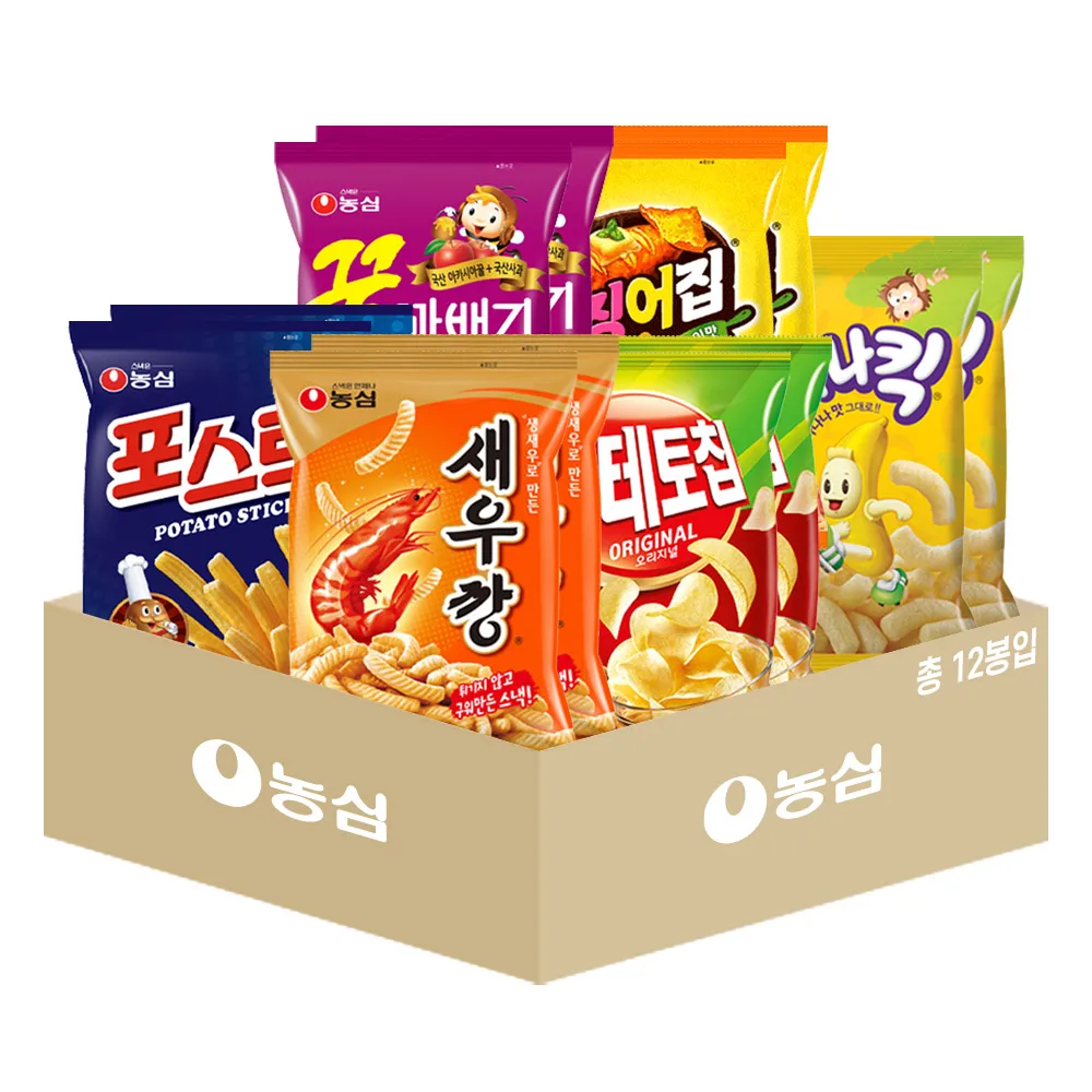 Nongshim-Sice العام A1 رقم 12 حظر ، الجمبري يمكن podeto رقاقة Postick ، منزل الحبار العسل ، ركلة الموز كل 2 بون