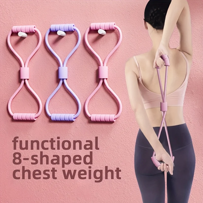 1 Stück 8-förmiges Yoga-Widerstandsband mittlere Spannung zum Dehnen, Fitness, Schulteröffnung, Kern, Krafttraining, Heimübung