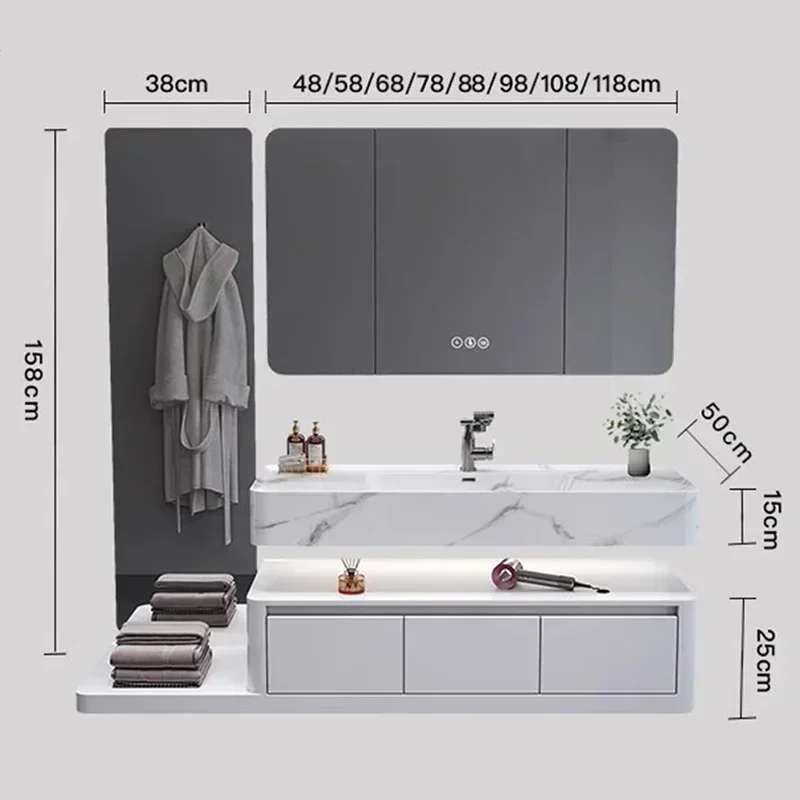 YS-16 European Style Bathroom Cabinets Wall-mounted Vanity Design Smart Mirror Cabinets Shelves Armoire Furniture Arredo Bagno