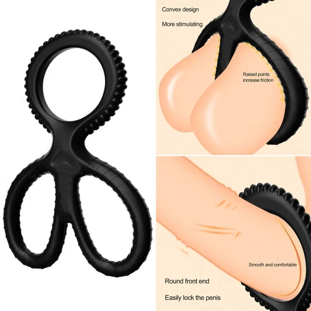 Penis Ring Scissors Shape Silicone Cock Ring Strong Pull High Elasticity Soft Male Delay Ejaculation Ring Adult Sex Toy