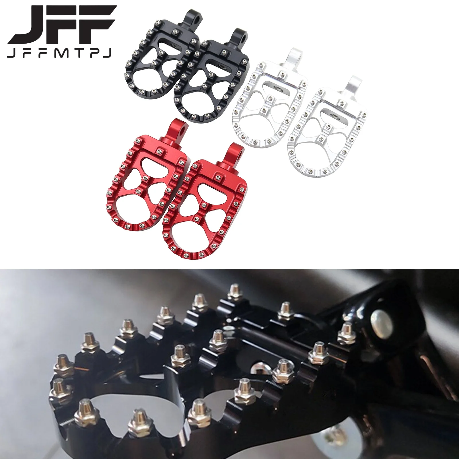 Motorcycle Foot Pegs MX Wide Fat Footrests Pedals W/Shifter Pegs For Harley Sportster XL 883 1200 Dyna Street Bob Bobber Custom