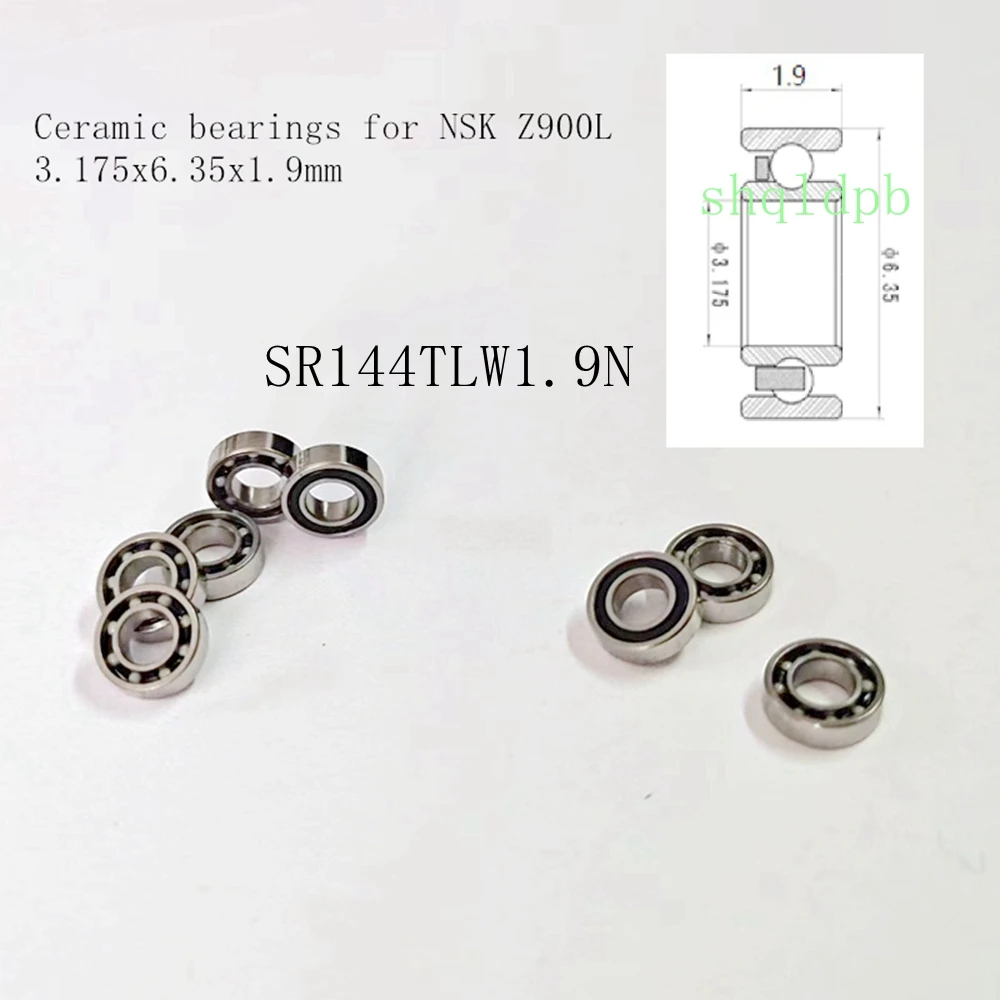 10pcs Handpiece Dental Ceramic Bearings SR144TLW1.9N 3.175x6.35x1.9mm For NSK Z9000L