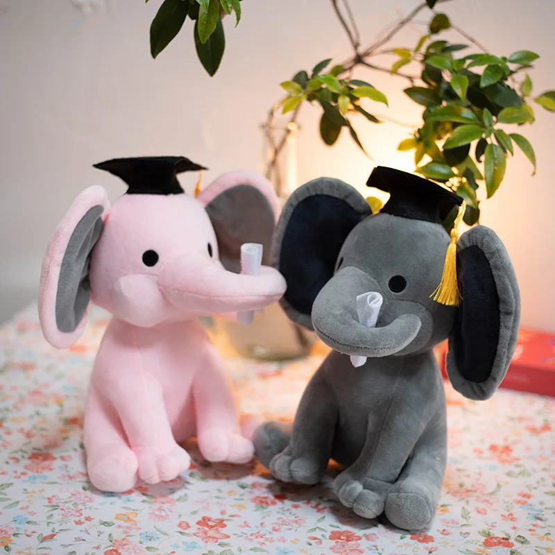 Creative Plush Toy Doctor Elephant Soft Doll Cartoon Elephant New Toy Graduation Gift Birthday Gift w2119