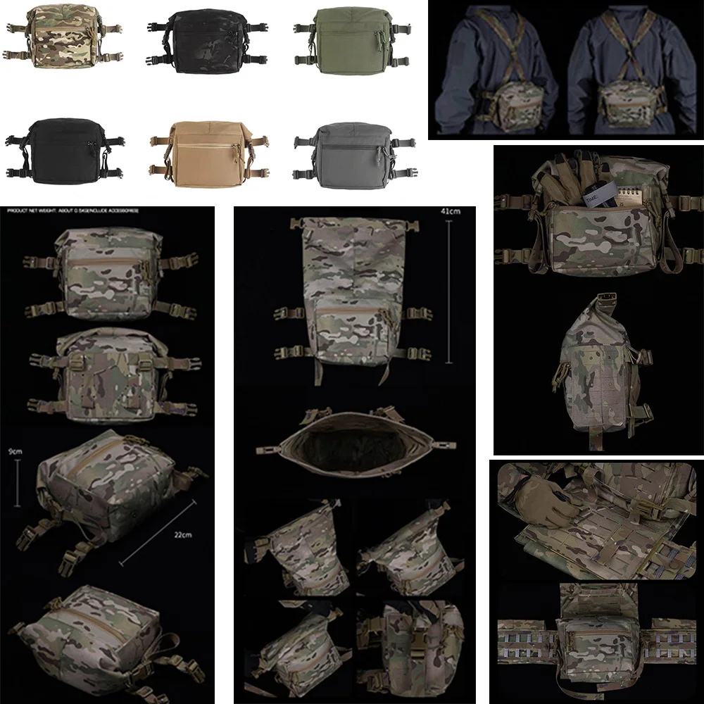 NEW Outdoor Tactical Alpha Chest Rig Vest (LBV) Alpha Expander Kit Pouch 34A Split MOLLE Equipment Bag Hunting Accessories