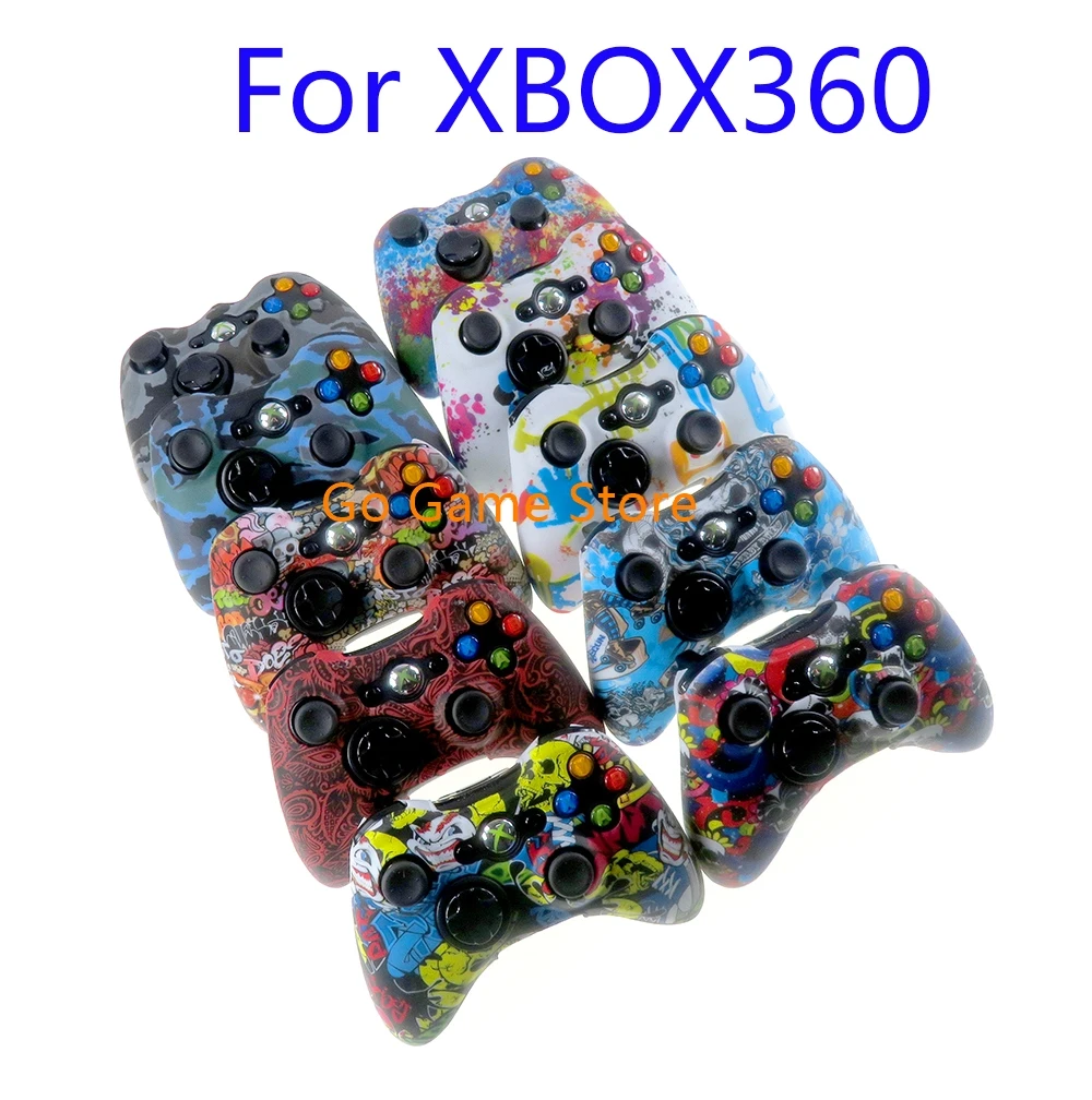 10pcs For Xbox 360 Controller Water Transfer Protective Silicone Case Water Transfer Printing Skin