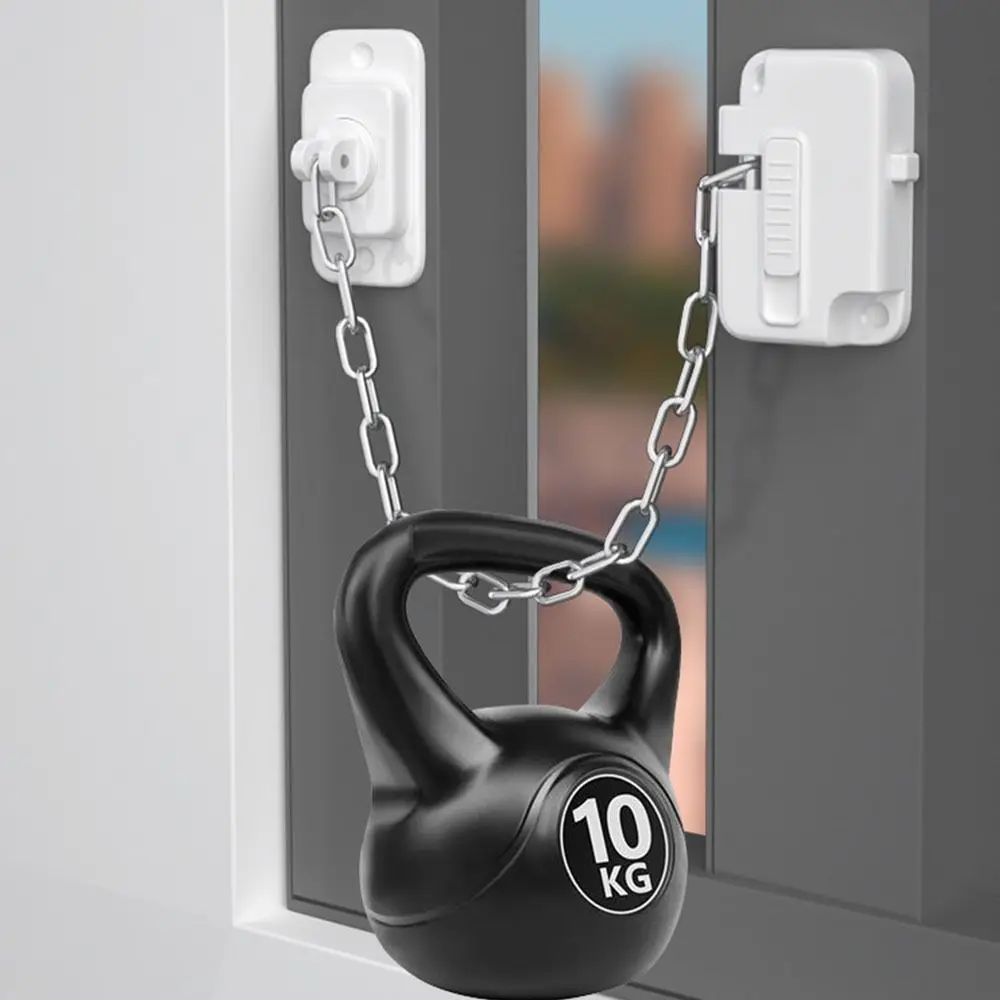

Reliable ABS Child Safety Window Chain Non-marking Adhesive Paste Window Stopper Protection Lock Stainless Steel Children