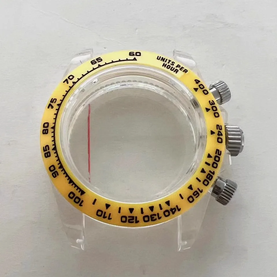 Cassa dell'orologio da 39 mm per movimento VK63 - Opzioni a 4 colori con cristallo acrilico, Mod al quarzo Seiko VK63