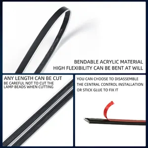 64 renkli şeritler için Led araba ışık atmosferi usb, akrilik 110 tam renkli rgb, arabanın içi gizlidir, uygulamanın uzaktan kumanda atmosfer lambası Birinde 6 büyük satış, led akrilik-no. 4