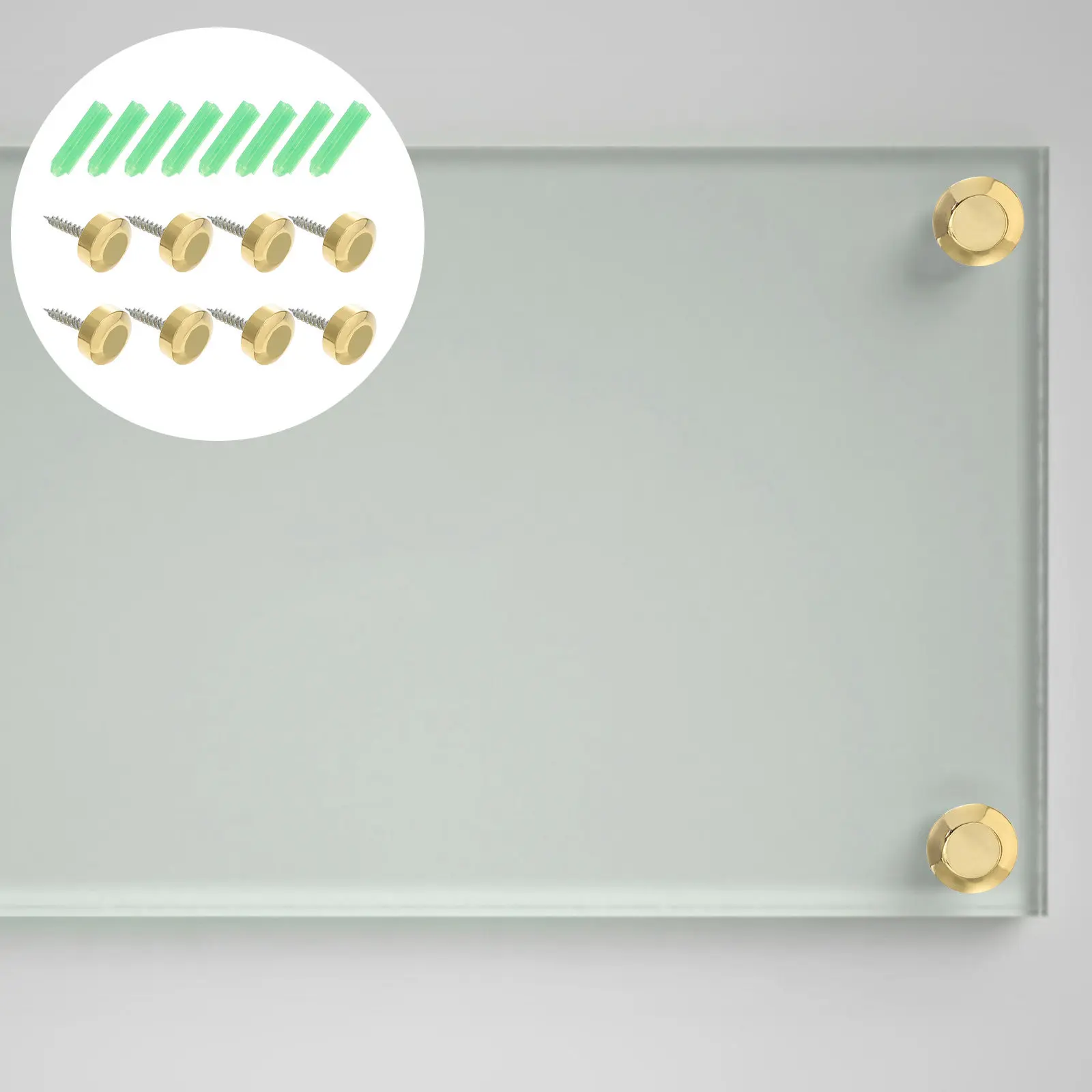8Sets Premium Brass Mirror Screw Caps Decorative Cover Fasteners Rustproof Sturdy Washers for Mirrors Tea Tables Bath Panels