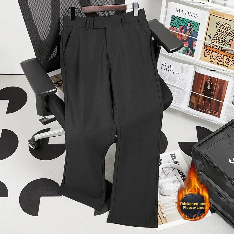 

Мужские повседневные брюки Thiened Fce, свободные прямые корейские длинные брюки, осень-зима, элитные прямые L...