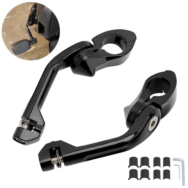 Motorcycle Long Angled Adjustable Highway Peg Mount Kit Compatible For Harley Touring Honda Kawasaki Suzuki Yamaha