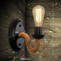 Nordic American Country Loft Style Rope Edison Wall Sconce Vintage Wall Lamp Antique Industrial Wall Lights For Home Lightings