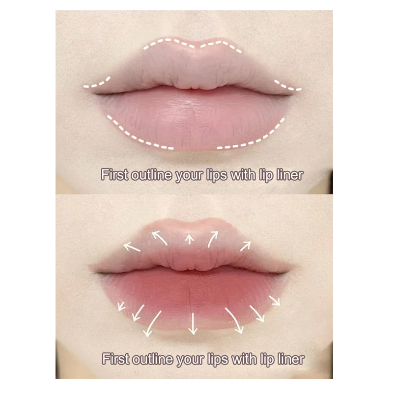 Lasting Nude Lip Liner With Lip Brush Korean Style Waterproof Lipstick Makeup Long Term Velvet Matte Lipglaze Korean Cosmetics