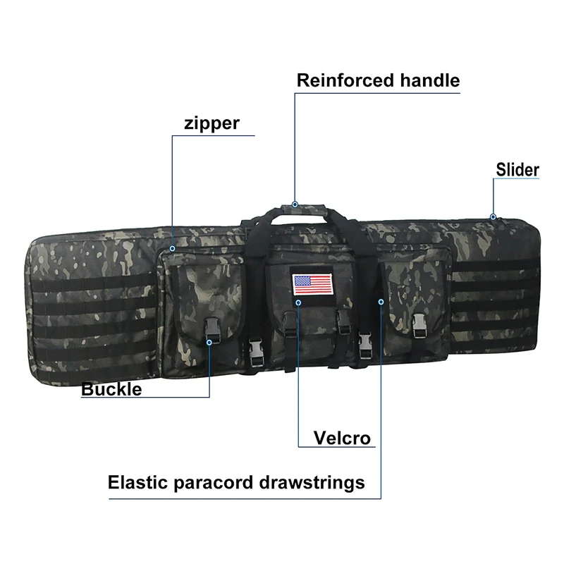 81 97 106 122cm Tactical Gun Bag Double Rifle Case  Molle Rifle Bag Sniper Airsoft Gun Case Backpack Hunting Gun Holster