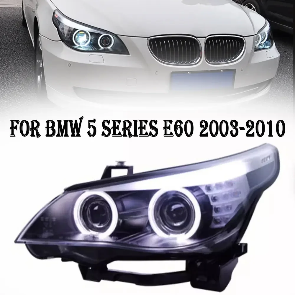 

Автомобильные фары для BMW 5 серии E60, головной фонарь 2003-2010 520i 525i, светодиодный передний фонарь 523i 528i DRL, ангельские глазки, автомобильные аксессуары