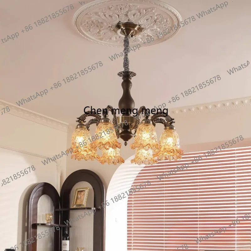 

French retro hanging lamps American bedroom dining room high-end atmosphere medium antique living room main lamp