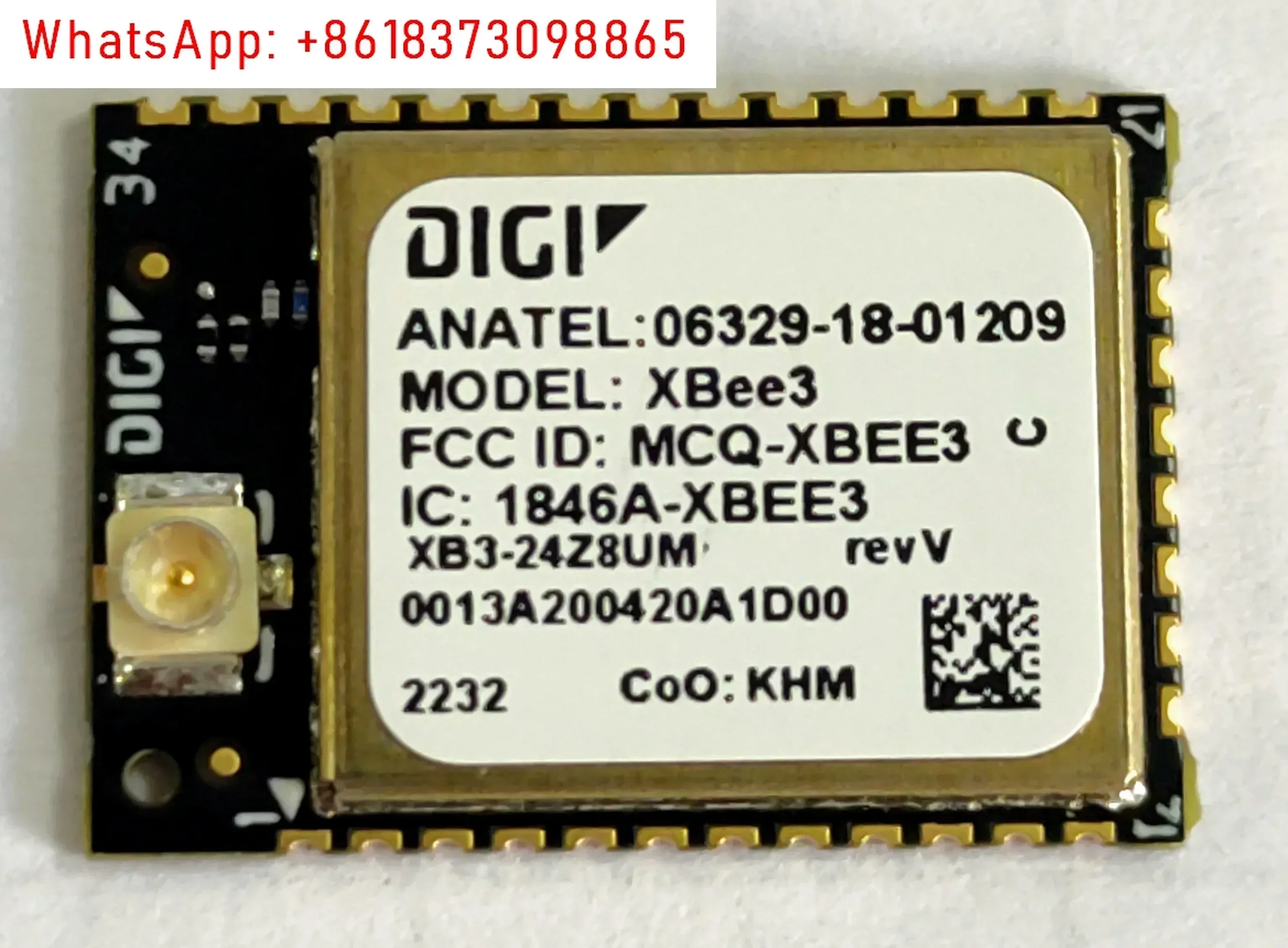 

XBee 3 PRO, XB3-24Z8A, модуль Digi ZigBee3.0, U. FL Ant, MMT