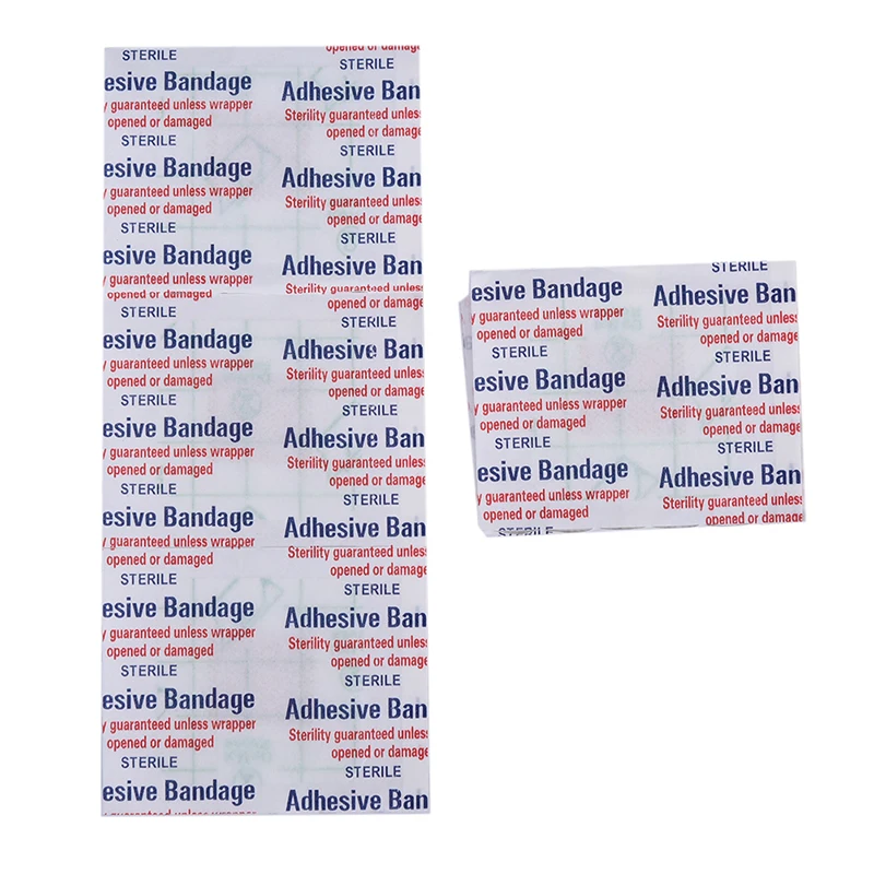 10pcs 일회용 의료 접착제 상처 드레싱 부직포 통기성 수술용 멸균 거즈 상처 관리 드레싱 패드 1.5inX1.5in