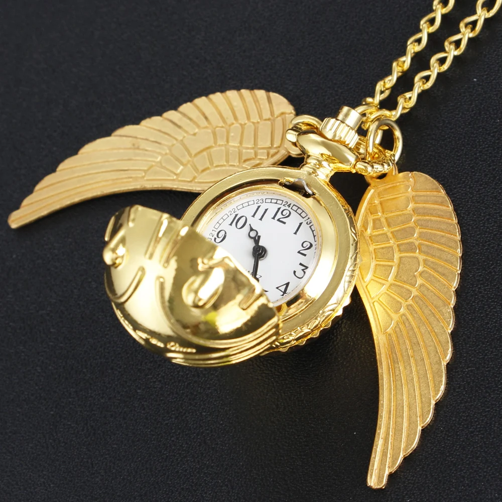 Magic Gold Fairy Ball Quartz Pocket Watch Men\'s and Women\'s Vintage Fob Watch Children\'s Gift Pendant Necklace Souvenir Cf1177