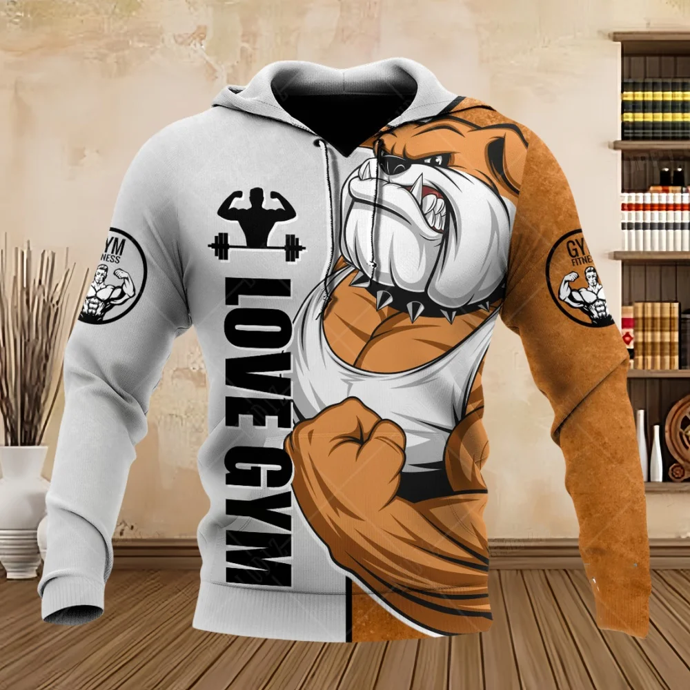 Pet Dog Pitbull Man Hoodie 3D Print Unisex Adult's Sweatshirts Top Autumn Long Sleeve Streetwear Pullover Hoodies Men's Clothing