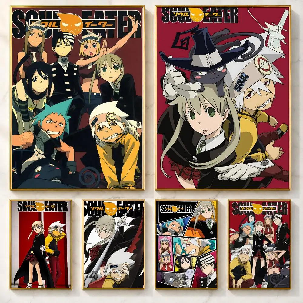 Super Anime S-Soul EaterS Poster Self-adhesive Art Poster Decoracion Painting Wall Art White Kraft Paper Home Decor