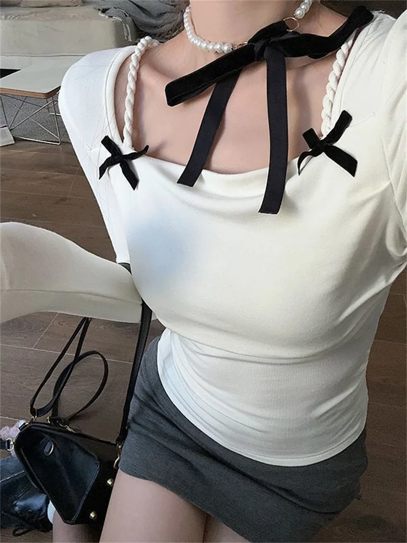 تي شيرت نسائي بأكمام طويلة سريع الجفاف للخريف بأزرار وحاشية مستقيمة وبسيطة وملمس فني أنيق ونظيف يناسب الجميع #1