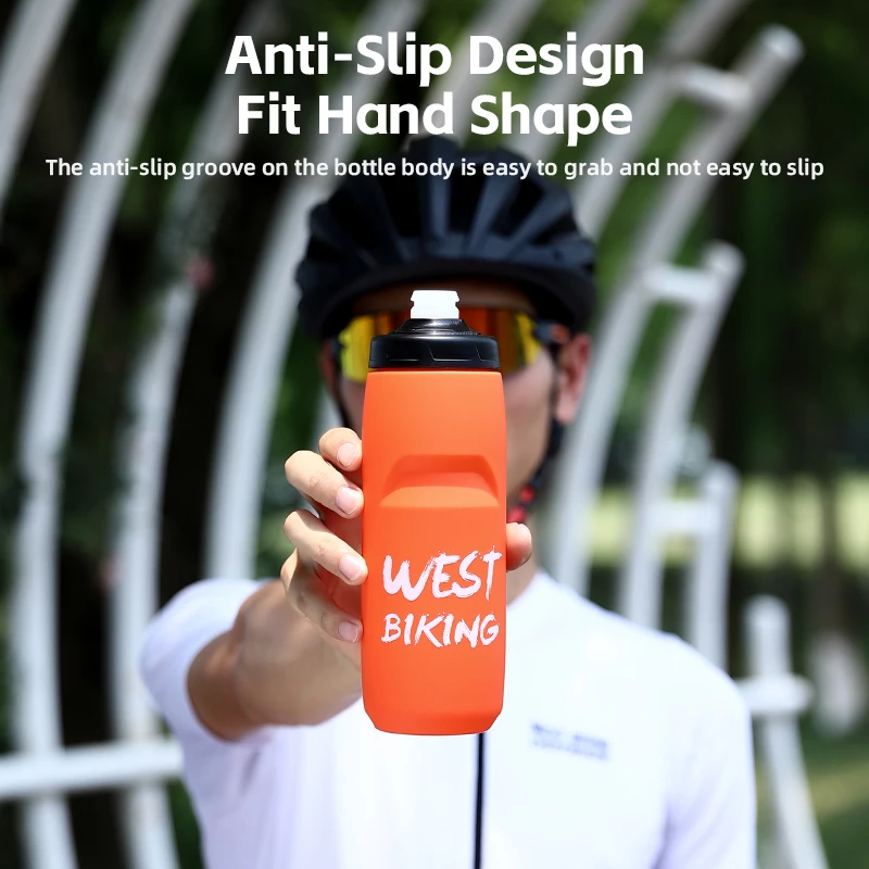 WEST BIKING Portable 620/750ML Outdoor Cycling Water Bottle Multiple Colors Sealed Jet Straight Drink Kettle PP Food Grade Cup