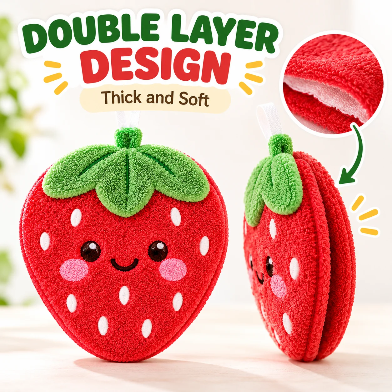 Custom Shaped Hand Towel Personalized Hand Towel 20x20cm Double Layer Towel Cloth Hanging Kitchen Bathroom Washcloth Home Gift view 5