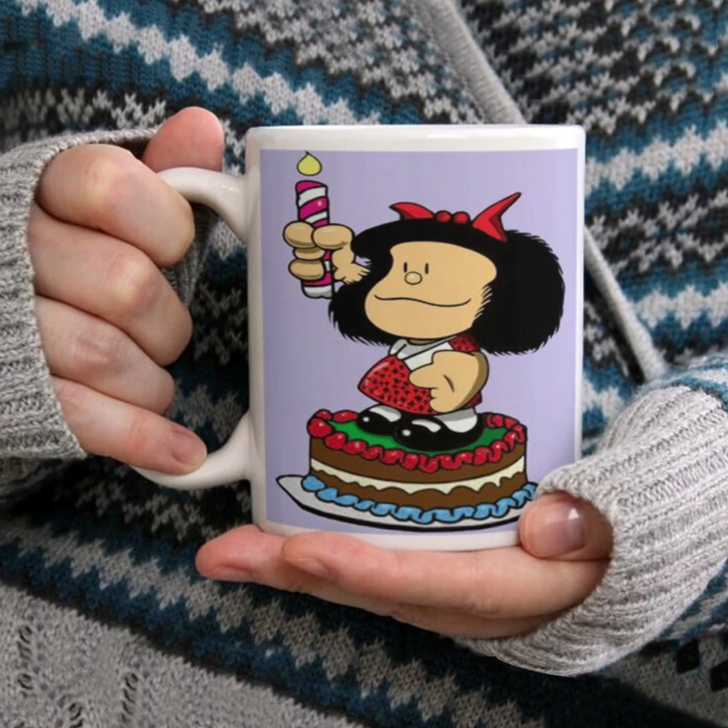 Mafalda Ceramic Mug Cute Coffee Tea Milk Stave Mugs And Cups with Handle Novelty Gifts