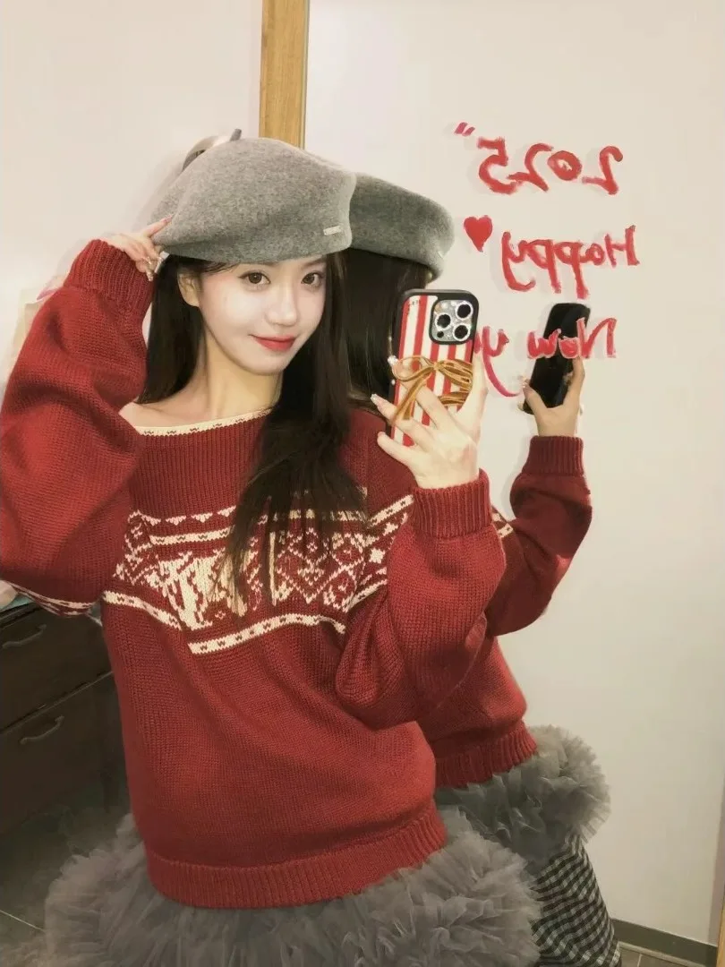 

Вязаный свитер с колючками, женский винтажный свободный крой, универсальный утягивающий свитер на одно плечо с кисточками, осень-зима, новый Sle