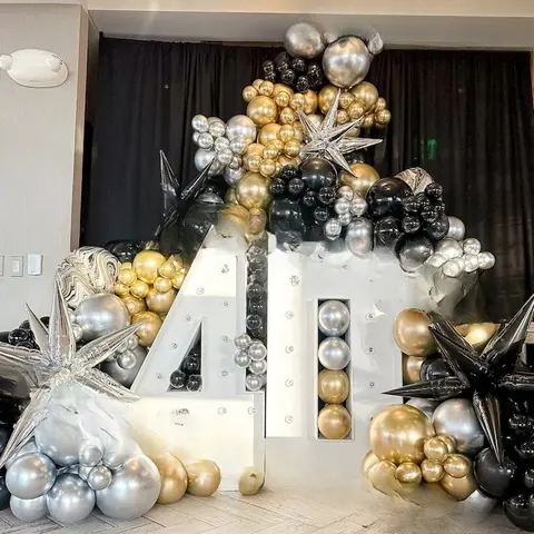 Birthday Party Decorations Balloons Garland Arch Kit Black and Gold Silver Ballon 30 40 50th Anniversary Decor Supplies Globos