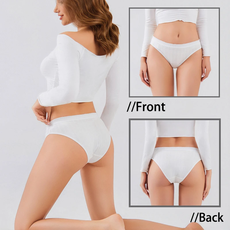 3PCS/Set Skin Friendly Cotton Panties Low Waist Striped Comfortable For Women Underwear Breathable Without Buttocks Soft Lingeri