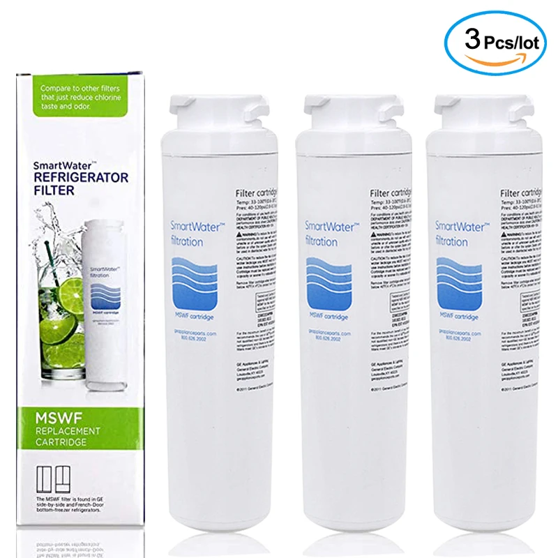 החלפת MSWF עבור GE MSWF, RWF1500A, 101820 א 101821 מסנן מים למקרר B - מפחית טעם רע וריח (3 חבילות)