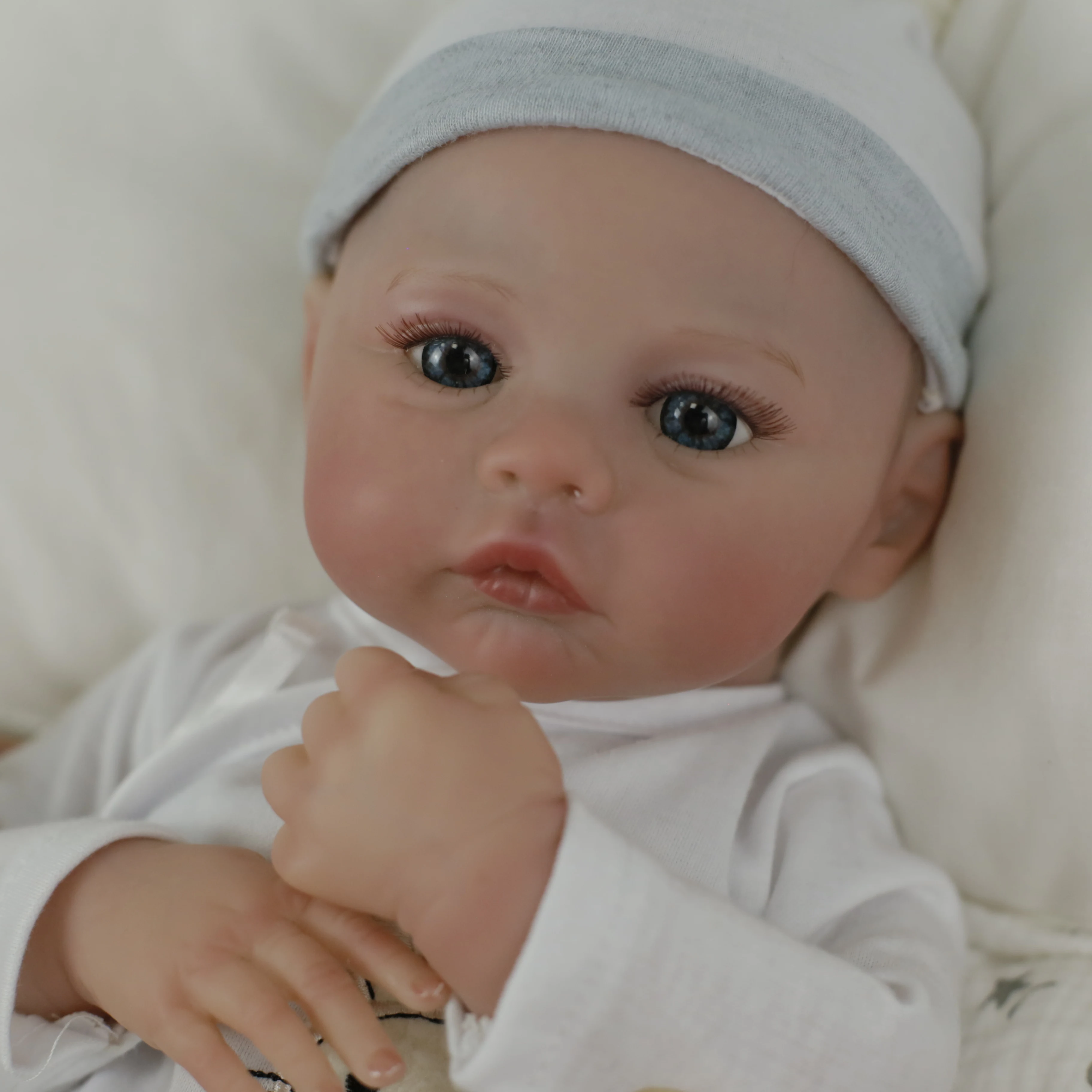 18 inch realistische herboren babypop tweeling weide full body siliconen vinyl al geschilderd collectible kunstpop speelgoed kerstcadeaus