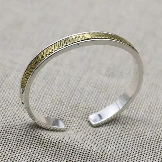 

Indian style trendy jewelry s925 sterling silver sun ray bracelet for men's personalized high bridge bracelet with open ends for
