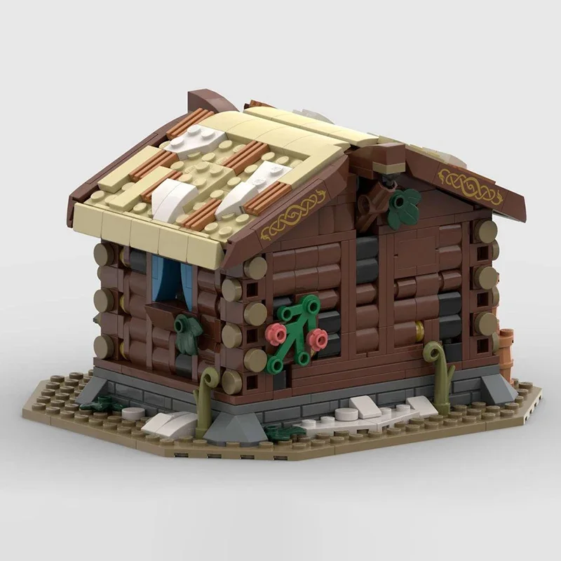 2024 Moc Ideas Viking Village Trading Post Building Blocks Medieval House Architecture Model Toy for Children Educational Gift