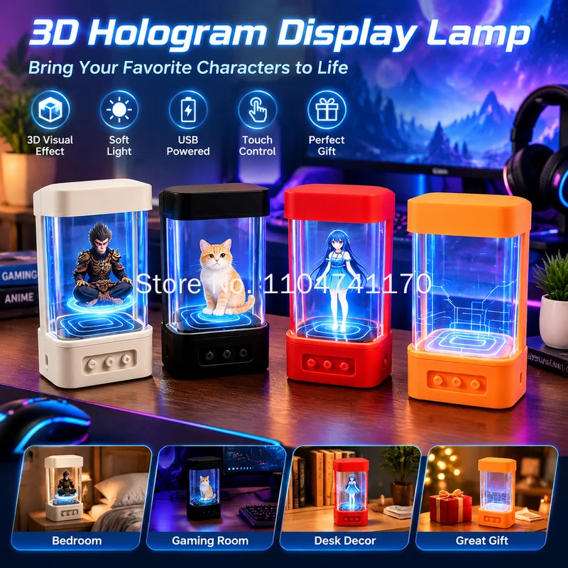 Ai Desktop Smart Holographic 3d Projection Cabin Interactive Chat Ai Robot Support Music Playback Smart Desk Toy Ornament Gift